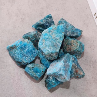 หินคริสตัล หินอพาไตต์ แร่ธาตุ หินอัญมณี สีฟ้า 100% สําหรับตกแต่งห้อง