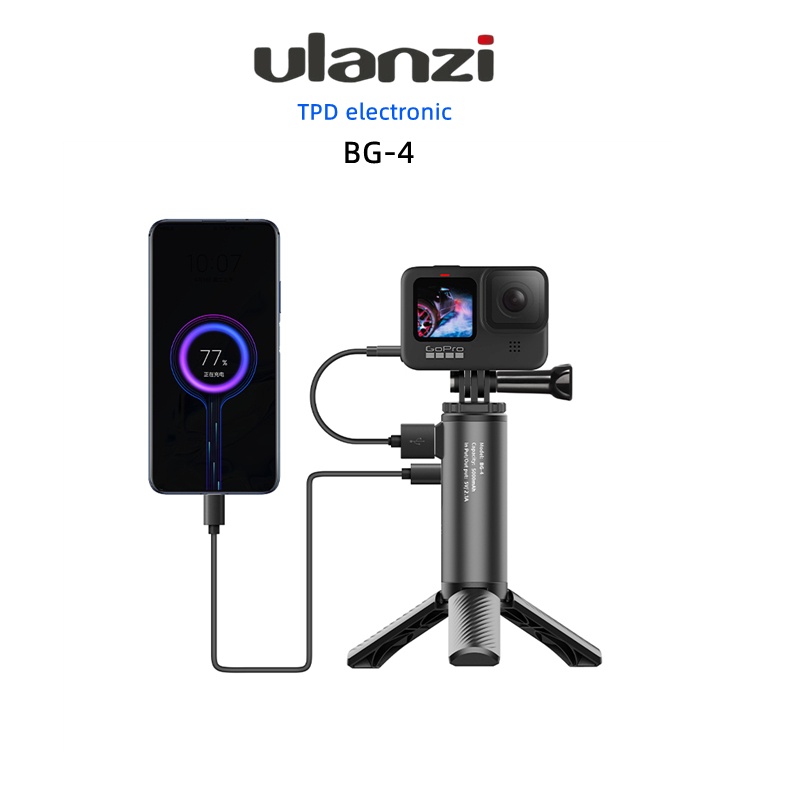รูปภาพสินค้าแรกของUlanzi BG-4 พาวเวอร์แบงค์พร้อมขาตั้งอลูมิเนียม5000MAh แบตเตอรี่สำหรับ GoPro 6 7 8 9สมาร์ทโฟน Osmo Action กล้อง