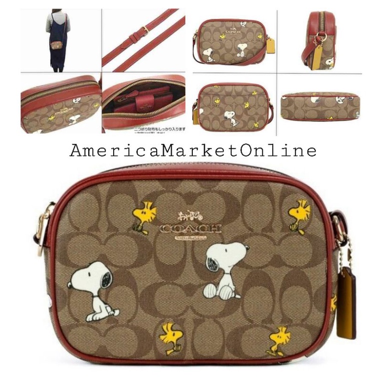 กระเป๋า-coach-coach-x-peanuts-mini-jamie-camera-bag-in-signature-canvas-with-snoopy-woodstock-print-coach-cf248