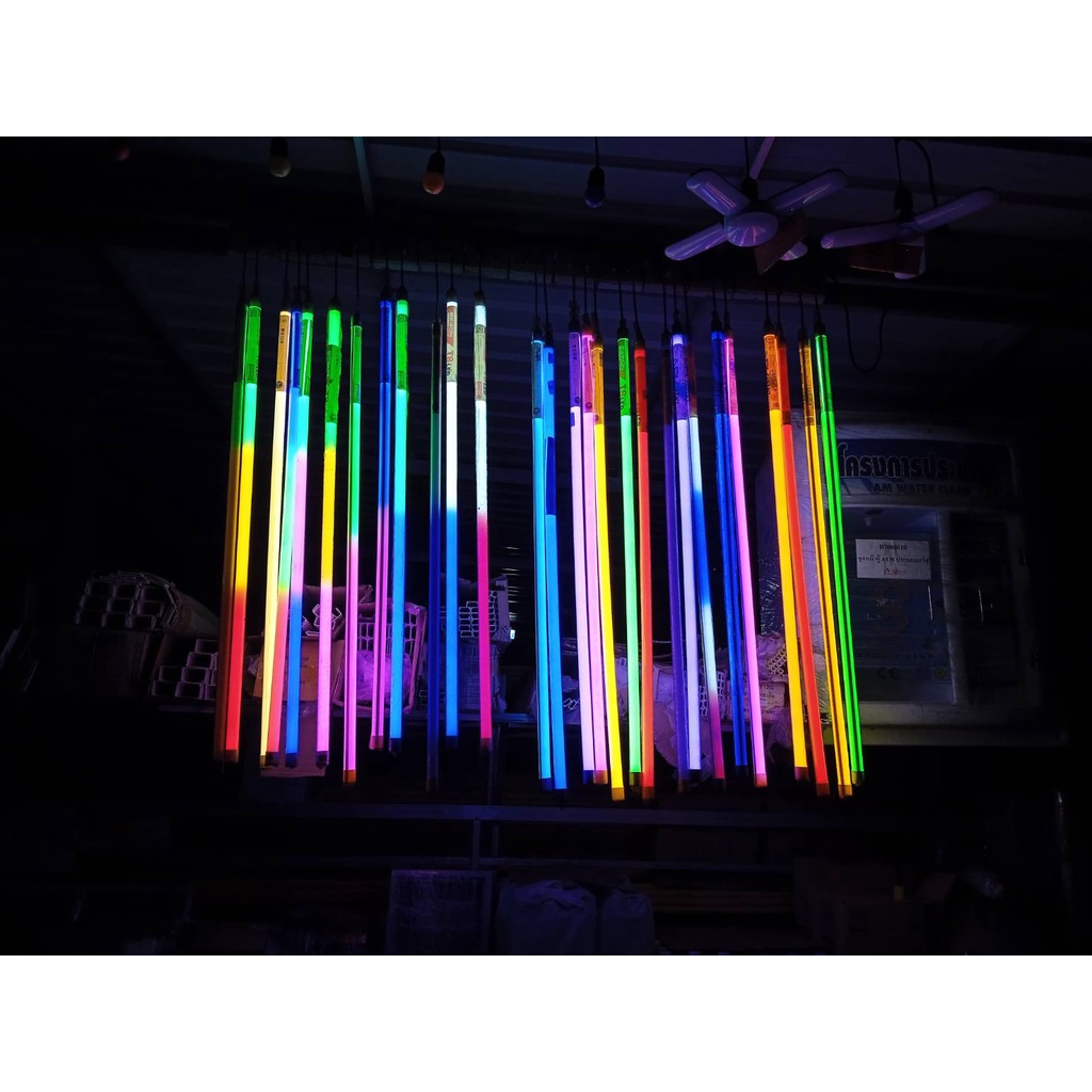 หลอดไฟ-นีออนสีงานวัด-หลอด-led-สี-กันน้ำ-3-in-1-ขนาด-18w-ขั้วไฟกันน้ำ-bewon