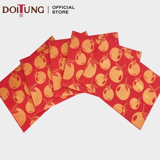 DoiTung ซองกระดาษสาตรุษจีน 2022 - Orange pattern Red 12x18 cm.