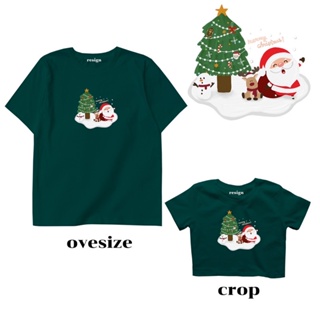 Merry Christmas 🎄 เสื้อยืด Crop &amp;  Unisex Cotton 100%