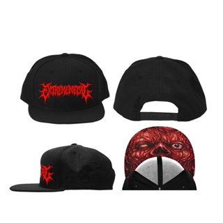 Snapback EXTREME METAL PRODUCTION - โลโก้สีแดง (โลโก้ปัก)