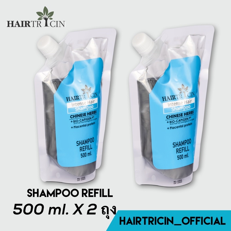 ภาพหน้าปกสินค้าHairtricin hair shampoo refill 500ml. x2