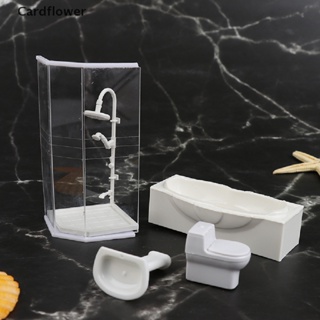 <Cardflower> 1:25 Dollhouse Miniature Bathroom Set Shower Room Toilet Bathtub Sink Model Toy On Sale