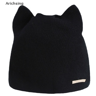 &lt;Arichsing&gt; Womens Cat Ears Beanies Skullies Lovely Winter Warm Solid Knitted Hat for Girls Fashion Casual Ear Warmer Wool Caps On Sale