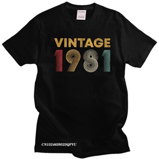 Vintage 1981 39 Years Old For Men Pure Cotton Awesome T-Shirt Camisas Men Born In 1981 39th Birthday Tee Clothing Gift