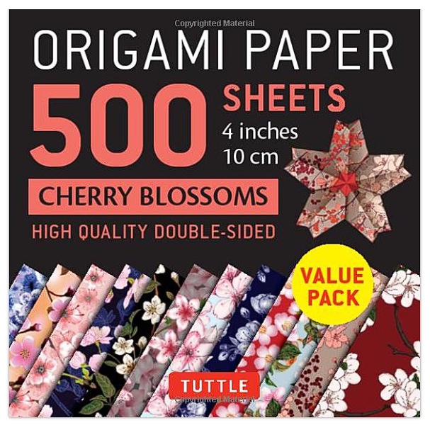 Origami Paper 500 sheets Cherry Blossoms 4" (10 cm) Tuttle Origami