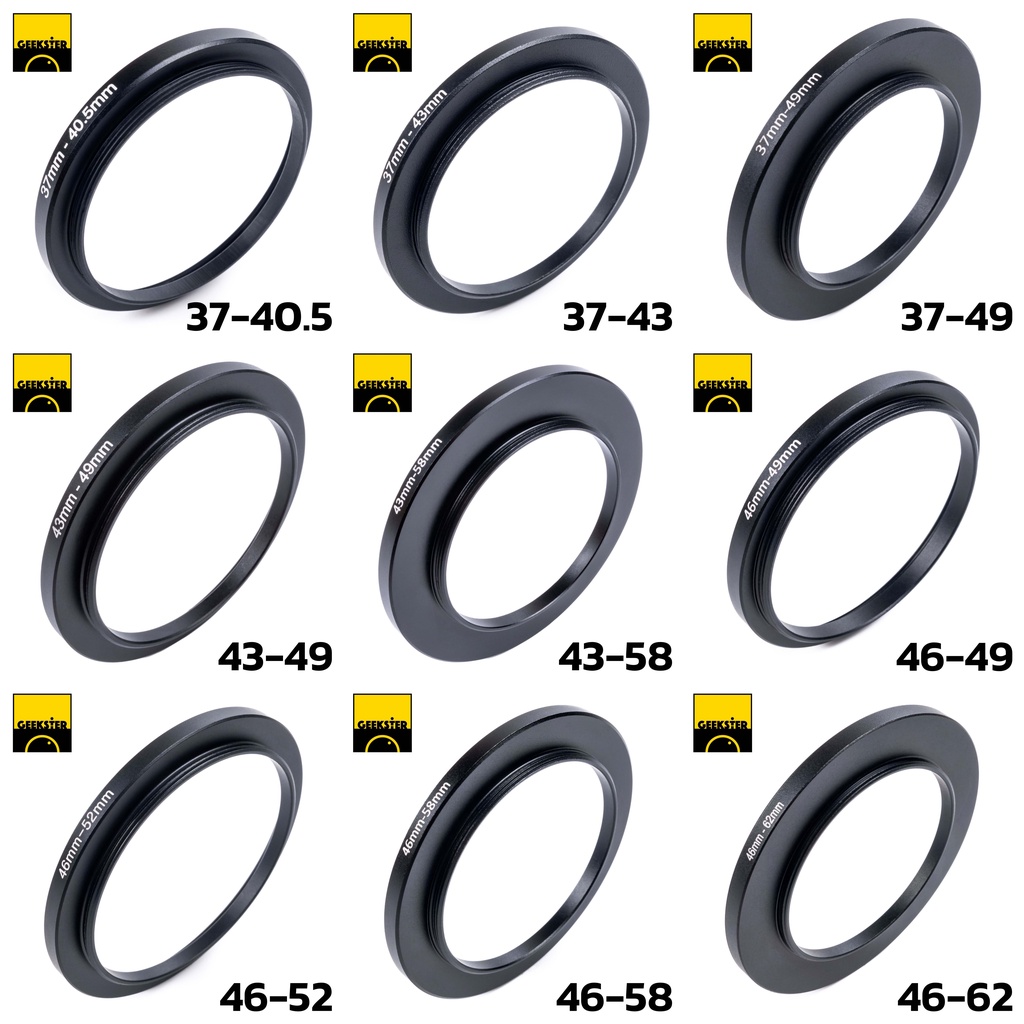 ภาพสินค้าแหวน Step Up Ring ทุกขนาด ( แหวนแปลง หน้าเลนส์ ฟิลเตอร์ 37mm 46mm 49mm 52mm 55mm 58mm 62mm 67mm 72mm 77mm 82mm ) จากร้าน geekster บน Shopee ภาพที่ 1