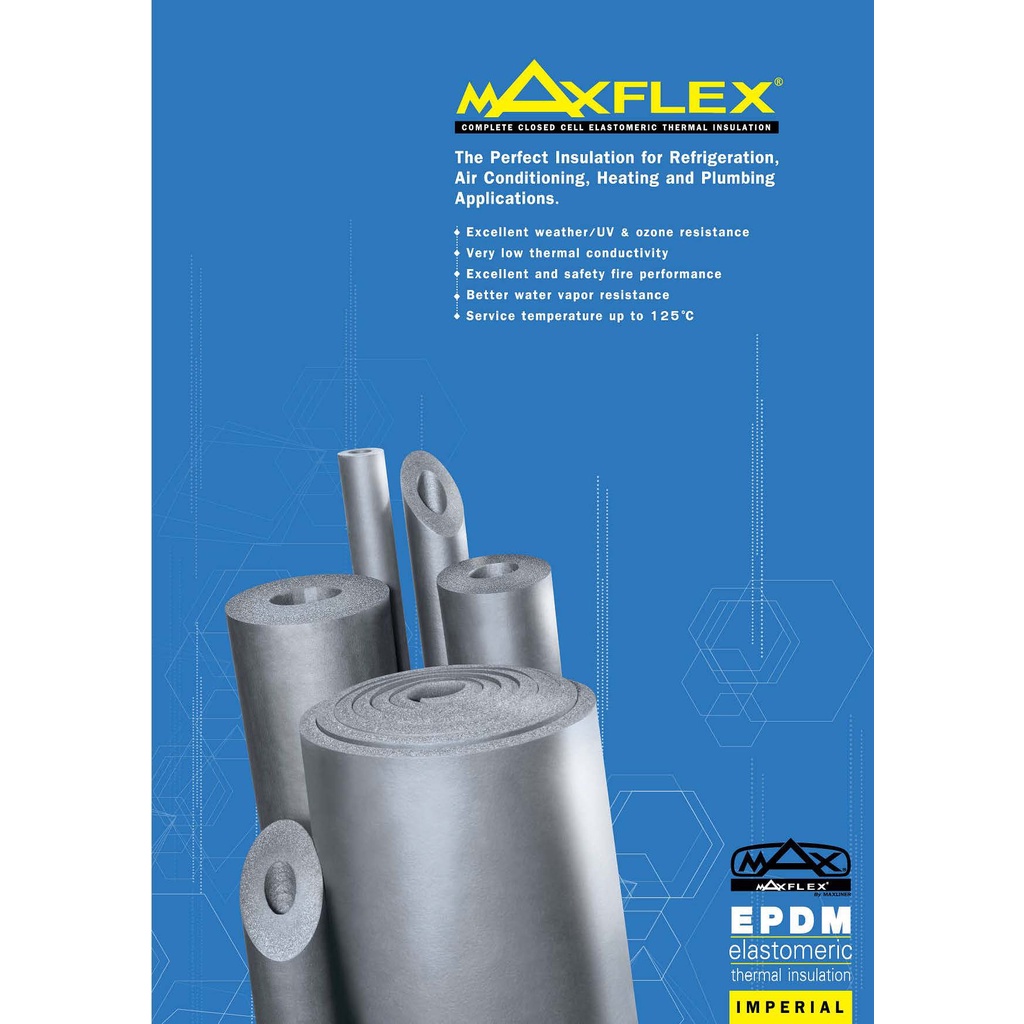 ฉนวนหุ้มท่อยาง-ยางหุ้มท่อน้ำยา-ทนความร้อนสูง-maxflex-ความยาว-2-0-เมตร-หุ้มท่อแอร์