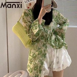 Manxi เสื้อผู้หญิง เสื้อยืดสไตล์เกาหลี oversize 2023 สินค้ามาใหม่ สาวอวบ A25K01V