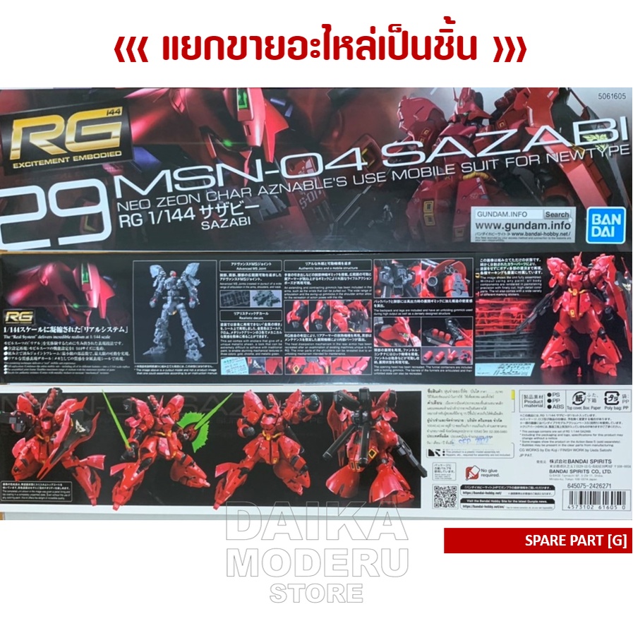 อะไหล่แผง-g-rg-msn-04-sazabi-rg-msn-04-ซาซาบี้