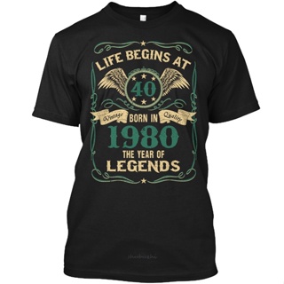Men T Shirt 40Th Birthday Gift Born In 1980 Life Tshirts T-Shirt Cotton Tshirt Men Fashion T-Shirt Euro Size