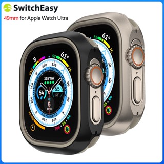 Switcheasy เคสอลูมิเนียม TPU แบบนิ่ม เกรดเครื่องบิน สําหรับ Apple Watch Ultra 49 มม. 2-in-1