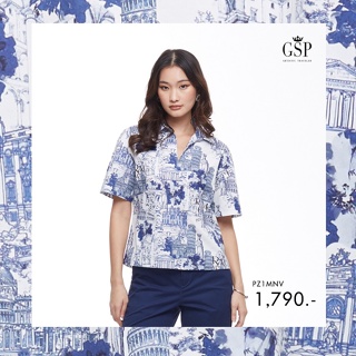 GSP  เสื้อผู้หญิง เสื้อเชิ้ตผู้หญิง Blouse แขนสั้น COTTON BLOUSE (PZ1MNV)