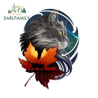 Earlfamily สติกเกอร์ไวนิล ลายกราฟฟิตี้แมว กันน้ํา กันรอยขีดข่วน สําหรับติดตกแต่งรถยนต์ แล็ปท็อป 13 ซม. x 9.9 ซม.
