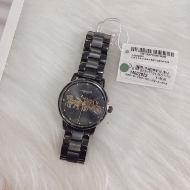 ผ่อน0-coach-14502925-นาฬิกาข้อมือผู้หญิง-coach-woman-s-analog-grand-watch-ขนาด33mm-สายสแตนเลส-สีดำ