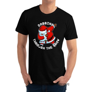 เสื้อผู้ชายเท่ Dabbing Santa ของขวัญคริสต์มาส Dabbing เสื้อยืดน่ารักทันสมัยผ้าฝ้ายบริสุทธิ์ O คอผู้ชายท็อปส์ซูเสื p