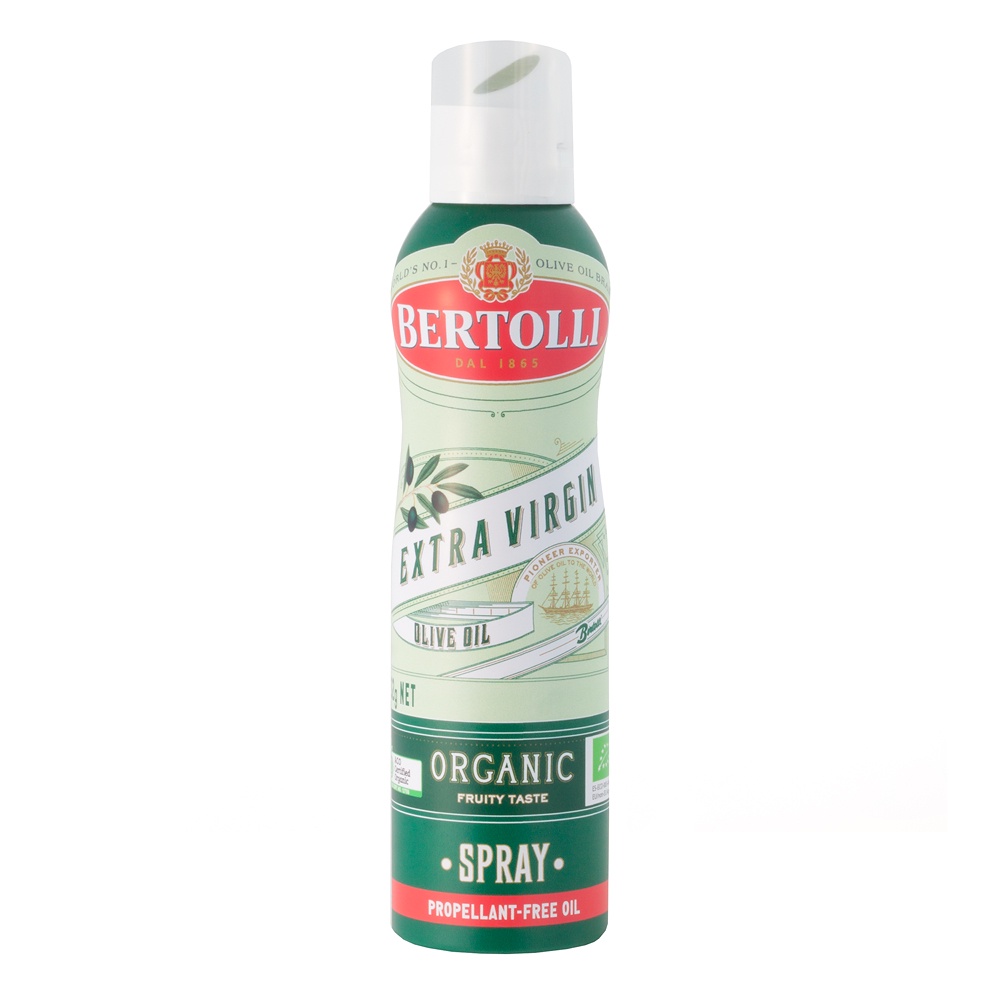ภาพหน้าปกสินค้าBertolli Organic Extra Virgin Olive Oil Spray เบอร์ทอลลี่ ออร์แกนิค สเปรย์ 132 กรัม