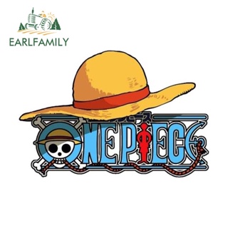 Earlfamily สติกเกอร์ไวนิล ลายโลโก้ One Piece กันน้ํา สําหรับติดตกแต่งรถยนต์ 13 ซม. x 8.7 ซม.