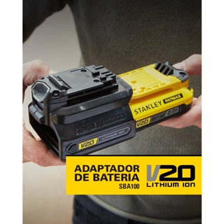 STANLEY ตัวแปลงแบตเตอรี่ Stanley V20 (สำหรับเครื่องมือ 18V รุ่นเก่าใช้แบตรุ่นใหม่) รุ่น SBA100-B1