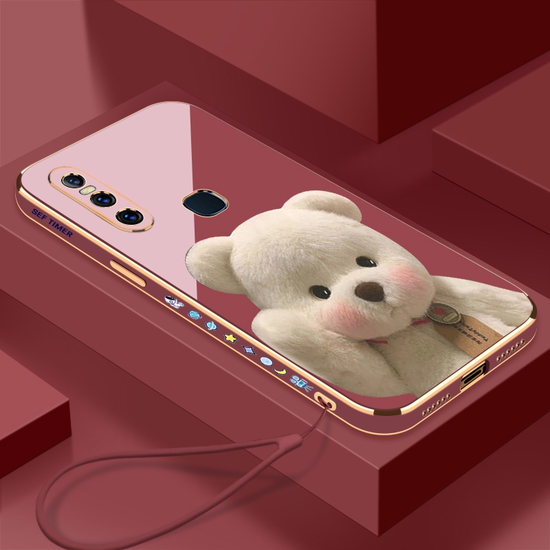 เคสโทรศัพท์มือถือ-ขอบตรง-ลายหมี-lina-สําหรับ-vivo-y17-y15-y12-y12i-y11-2019-y19-y73s