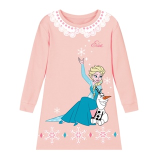 Disney Girl Dress Frozen Elsa - ชุดกระโปรงเด็กผู้หญิงเอลซ่า โฟรเซ่นแขนยาว สินค้าลิขสิทธ์แท้100% characters studio