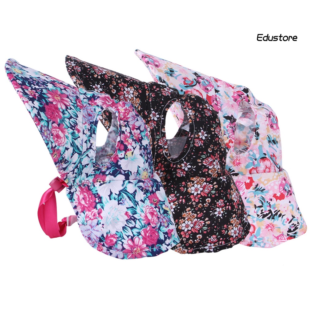 edustore-หมวกปีกกว้าง-กันแดด-ปรับได้-พิมพ์ลายดอกไม้-สไตล์เรโทร-อุปกรณ์เสริม-สําหรับสัตว์เลี้ยง-สุนัข-แมว