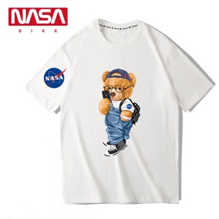 เสื้อยืดแขนสั้น พิมพ์ลายหมีนักบินอวกาศ NASA สําหรับผู้ชาย และคู่รัก_30