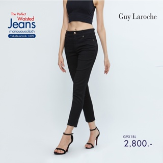 Guy Laroche กางเกงยีนส์ กางเกงผู้หญิง (กีลาโรช) Jeans กางเกงยีนส์ ทรงสกินนี่ ขอบเอวไม่อ้า   (G9X1BL)