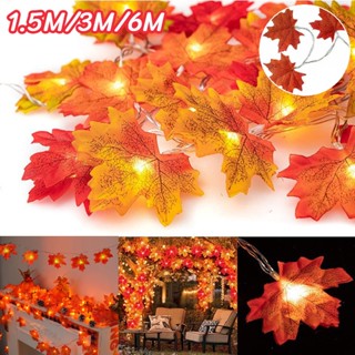 (พร้อมส่ง)ไฟตกแต่ง ไฟเส้น LED ไฟสตริงใบเมเปิ้ล ไฟตกแต่งห้อง โคมไฟสวย