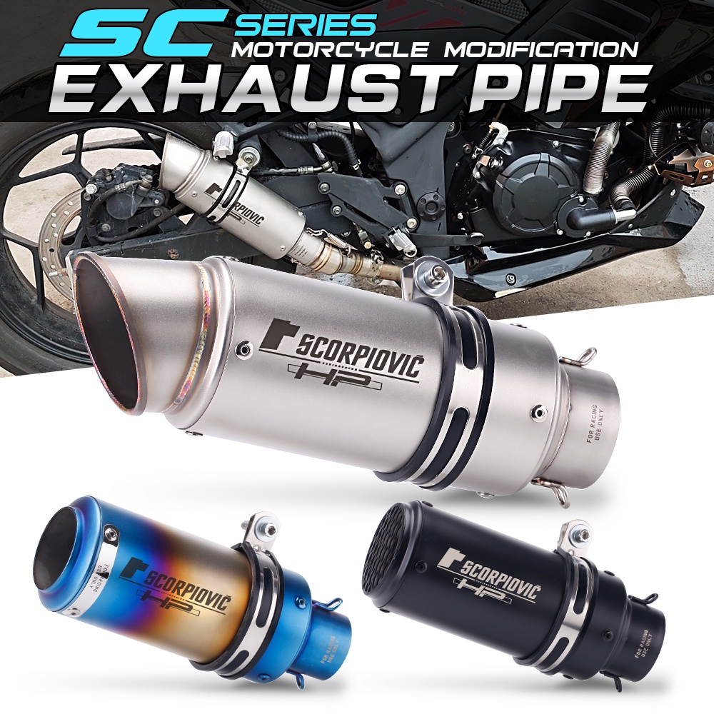 Universal 51MM Inlet Motorcycle Exhaust Pipe SC Project Exhaust ...