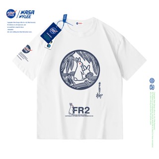 เสื้อยืดแขนสั้น ผ้าฝ้าย พิมพ์ลาย NASA NYLEE FR2 แฟชั่นฤดูร้อน สําหรับผู้ชาย และผู้หญิงเสื้อยืด _21