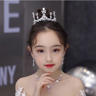 🌼พร้อมส่ง🌸มงกุฎเจ้าคริสตัลเจ้าหญิงทรงสูง เทียร่าเด็กหญิง