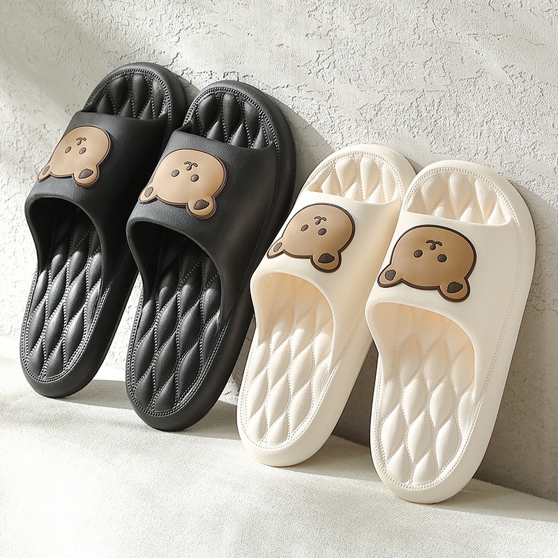 รองเท้าแตะ-ลายหมี-ภาพนูน-น่ารัก-พื้นนิ่ม-นุ่ม-สบายเท้า-ใส่นอกบ้าน-ในบ้าน-tth007