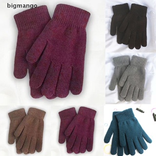[bigmango] ใหม่ ถุงมือผ้าแคชเมียร์ถัก แบบเต็มนิ้ว ให้ความอบอุ่น เหมาะกับฤดูใบไม้ร่วง ฤดูหนาว สําหรับผู้ชาย ผู้หญิง เล่นสกี พร้อมส่ง
