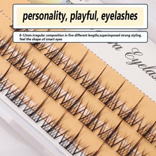 Quick Trilogy Fairy Eyelashes EXTENSION ชุดการ์ตูน Little Devil Segmentation 3d False สำหรับแต่งหน้าขนตามนุษย์ธรรมชาติ 8-12 มม. เครื่องมือ DIY