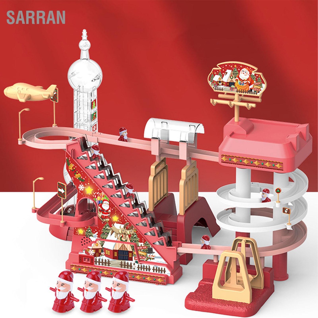 sarran-ชุดของเล่นซานตาคลอส-คริสต์มาส-มีไฟเพลง-หลายชั้น-สําหรับเด็ก