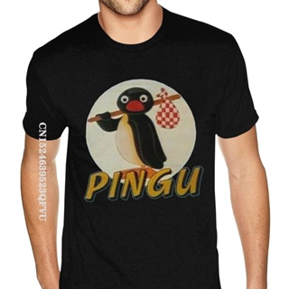 เสื้อยืดคอกลม พิมพ์ลายการ์ตูน Pingu Noot Noot สไตล์โกธิค วินเทจ โอเวอร์ไซซ์ แฟชั่นสําหรับผู้ชาย