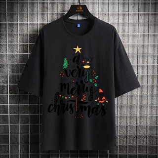 Merry Christmas Word Christmas Tree Graphic Printed t-shirt  oversized tshirt for men women vintage clothes Stree xmas