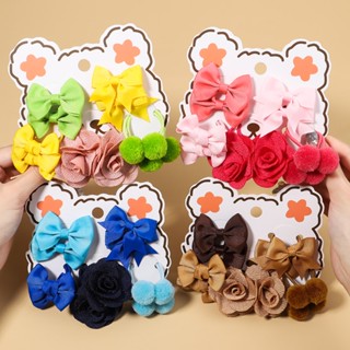 10 ชิ้น / เซต หวาน ดอกไม้ โบว์ Scrunchies ยางรัดผม เด็ก หวาน ยางรัดผม เด็ก เครื่องประดับผม วันหยุด เด็กผู้หญิง ของขวัญ