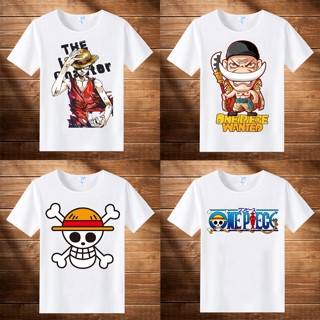 เสื้อยืดคอกลมOne Piece เสื้อผ้าแขนสั้นการ์ตูนอะนิเมะเสื้อยืดผู้ชายและผู้หญิงแนวโน้มนักเรียน Luffy Zoro ครึ่งแขน Sum_17