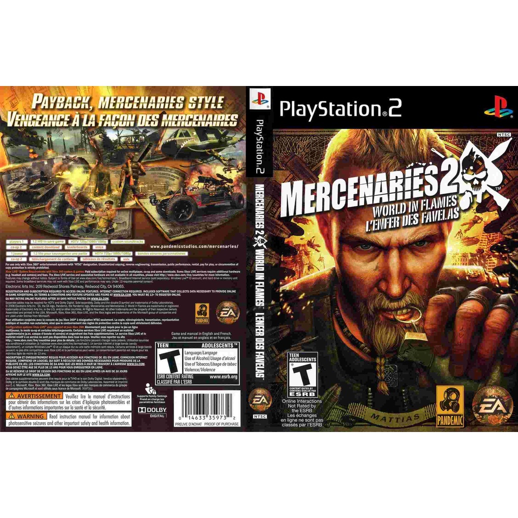 แผ่นเกมส์-ps2-รับประกัน-mercenaries-2-world-in-flames