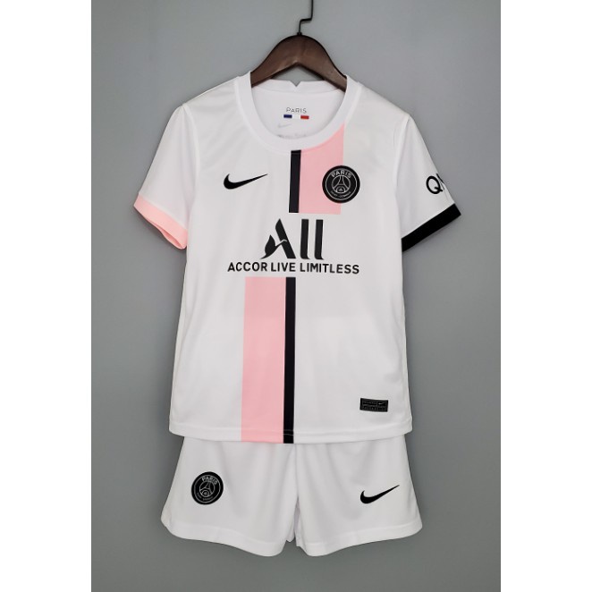 เสื้อกีฬาแขนสั้น-ลายทีม-psg-home-away-4th-white-kit-21-22-jersi-budak-สีขาว-สําหรับเด็ก