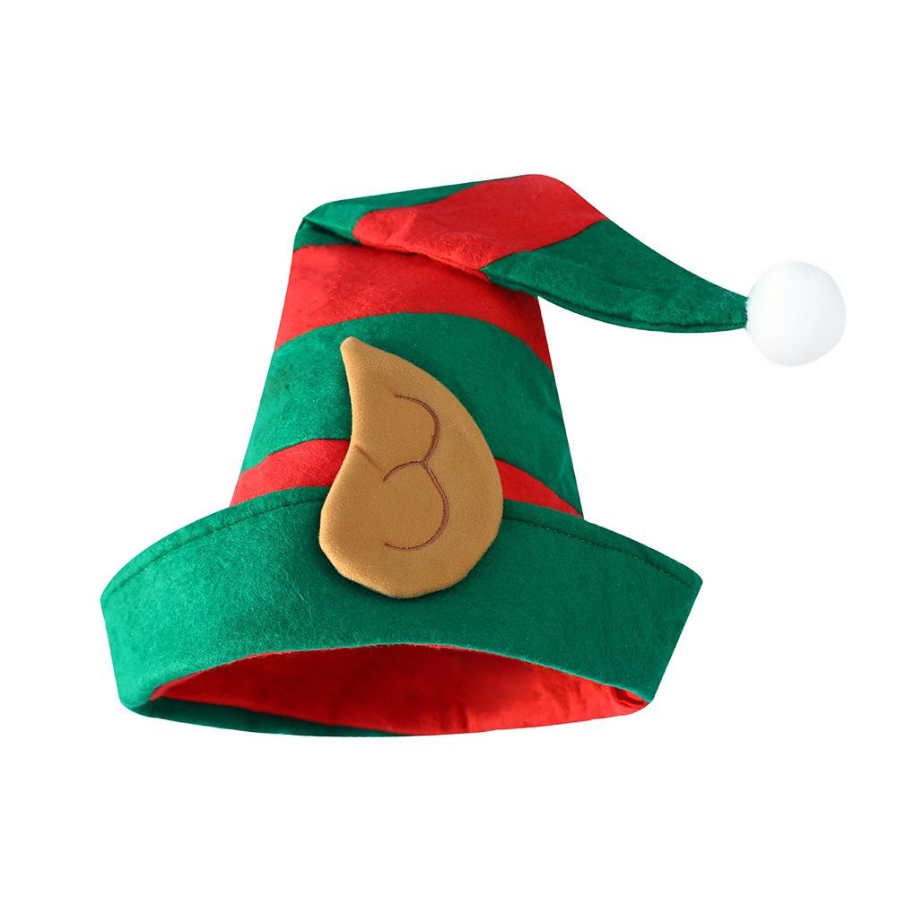 cherry3-หมวกซานต้า-ลายทาง-สีแดง-และสีเขียว-ทนทาน-สําหรับผู้ใหญ่-และเด็ก-1-ชิ้น