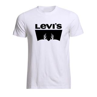 White Cotton Combed 30s Levis Pattern Tshirt XS-4XL for Men_56