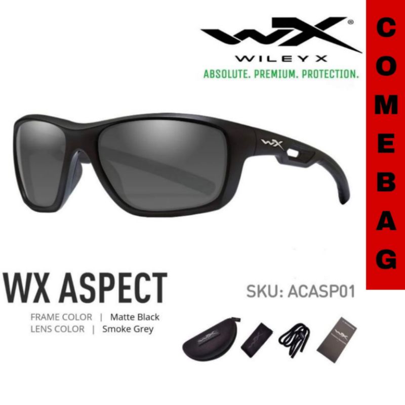 แว่นตา-wileyx-รุ่น-aspect-เลนส์กันสะเก็ดสีเทาดำ-กรอบสีดำ-ขาแบบขาสปริง-ใส่สบายไม่บีบแก้ม-กันกระแทกสูง