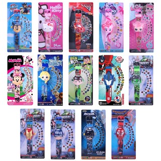 พร้อมส่ง นาฬิกาเด็ก มีไฟฉาย24ภาพ นาฬิกาข้อมือเด็กลายการ์ตูน มีไฟฉาย รุ่นหัวตุ๊กตา เด็กหญิง เด็กชาย