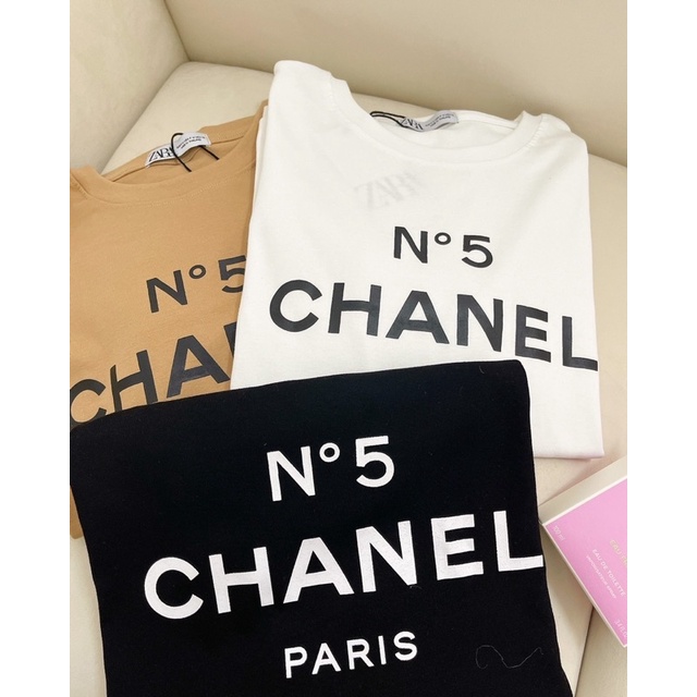 เสื้อยืดคอกลม-สกรีน-chanel-n-5-เนื้อผ้าสุดพรีเมียม-พร้อมส่ง