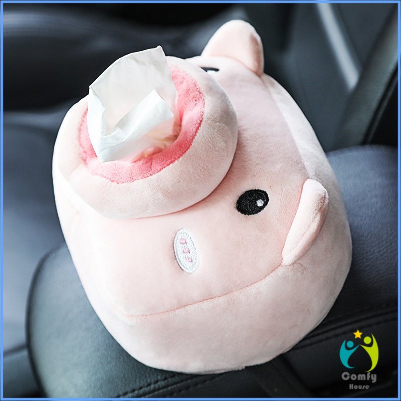 comfy-กล่องทิชชู่ติดรถ-ลายการ์ตูนน่ารัก-กระเป๋าใส่กล่องทิชชู่-tissue-box